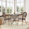 Flash Furniture Lourdes Thonet French Bistro Stacking Chair w/Arms, Blk and Wht PE Rattan and Natural Alum Frm, 2PK 2-SDA-AD642002A-BKWH-NAT-GG - alternate 1